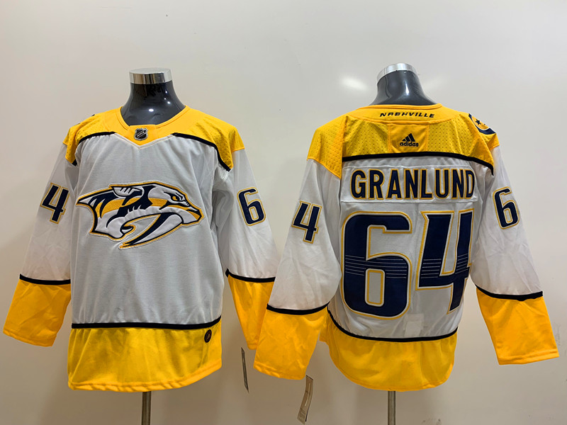 Men's Nashville Predators Mikael Granlund #64 White Breakaway Jersey